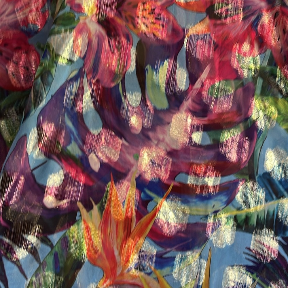 UNFASHIONAL Metallic Colorful Women’s Floral Tropical Kimono Robe Top Sz… - Picture 9 of 9